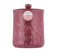 Mason Cash In the Meadow Medium Storage Jar 1.85 Litre Embossed Floral Design, Durable Stoneware, Airtight Lid - Ideal for Biscuits, Cookies, Rice, Flour - Classic Kitchen Storage