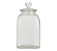 Large Storage Jar, Glass Canister with Heart-Shaped Lid, Ideal for Storing Sweets, Spices Premier Housewares Clear One Size