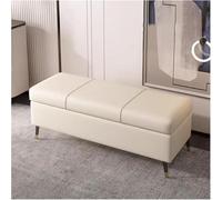 Large Storage Ottoman Bench, Faux Leather Rectangular Footstool with Lift Top for Living Room Entryway End of Bed