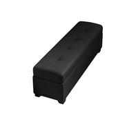 Large Storage Ottoman Bench with Safety Hinge - Upholstered Footrest for Modern Living Room Bedroom Entryway - Cat-Scratch Leather Black 70x30x40cm - Stylish Shoe Storage Solution