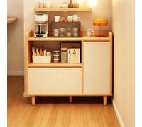 Large Storage Sideboard Buffet Cabinet, Modern Minimalist Console for Kitchen, Dining, Living Room, Farmhouse Style with Cabinet Door, Natural Finish, 90cm