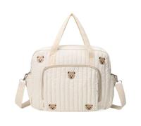 Large Storage Travel Purse - 35cm Quilted Tote Organizer With Zipper | Big Diaper Bag | Multi Function Carryall | Portable Holder For Hospital Vacation Daycare Outdoor Weekend