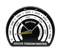 Large Stove Thermometer, 3.35-Inch Magnetic Wood Stove Thermometer Display With Color-Coded Zones, Temperature Gauge For Efficiency(Black)