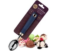 Large Strong Ice Cream Scoop - Sturdy Head Scooper & Comfortable Soft Grip Handle. Perfect Dessert Spoon for Ice Cream, Cookie Dough & Other Frozen Treats. 5 Year Guarantee, Blue and Gold Design