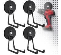 Large Strong Magnetic Hooks for Hanging Heavy Duty Magnet Storage Utility Hooks Long Magnetic Holder Hanger Hook Organizer for Hanging Garage Garden Power Tools (4Pcs-Large L Hooks-Black)