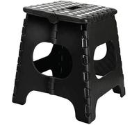 Large Strong Plastic Lightweight Portable Foldable 39cm / 15" Footstool Foot Step Stool Adult Chikdren Kids Toddler Training Stool (Black)