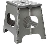 Large Strong Plastic Lightweight Portable Foldable 39cm / 15" Footstool Foot Step Stool Adult Chikdren Kids Toddler Training Stool (Grey)