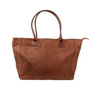 Large Suede Shopper Bag with Versatile Style - Two Style Shoulder Bag (Dark Tan)