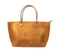 Large Suede Shopper Bag with Versatile Style - Two Style Shoulder Bag (Light Tan)
