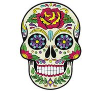 Large Sugar Skull Calavera Patch Embroidered Iron-On Skeleton Day of The Dead