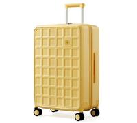 Large Suitcase 26 Inch Carry on Suitcase 46x27.5x66cm Hard Shell Suitcase with TSA Lock and Double Spinner Wheels, Travel Suitcase for Holiday 7+ Days, 83.5L Check in Luggage (Cheese Yellow)