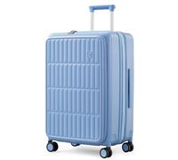 Large Suitcase 28 Inch Expandable Suitcase Front Opening Hard Shell Suitcase with 4 Dual Spinner Wheels and TSA Lock, Lightweight Suitcase for Holiday 18+ Days, 126L Travel Suitcase (Blueberry Blue)
