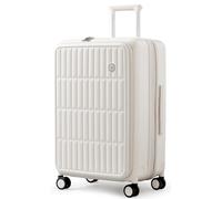 Large Suitcase 28 Inch Expandable Suitcase Front Opening Hard Shell Suitcase with 4 Dual Spinner Wheels and TSA Lock, Lightweight Suitcase for Holiday 18+ Days, 126L Travel Suitcase (Coconut White)