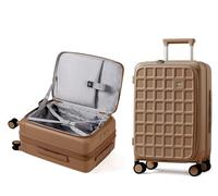 Large Suitcase 28 Inch Expandable Suitcase Front Opening Hard Shell Suitcase with TSA Lock and 4 Dual Spinner Wheels, Lightweight Suitcase for Holiday 18+ Days, 16L Travel Suitcase (Chocolate Brown)
