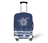 Large Suitcase Cover Dark Blue Starfish Luggage Cover Washable Elastic Polyester Spandex Anti-Scratch Travel Quick Fix and Remove Suitcase Orotector Cover (XL)