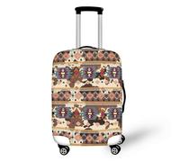 Large Suitcase Cover Orange Striped Geometry Luggage Cover Washable Elastic Polyester Spandex Anti-Scratch Travel Quick Fix and Remove Suitcase Orotector Cover (XL)