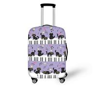 Large Suitcase Cover Piano Cat Purple Luggage Cover Washable Elastic Polyester Spandex Anti-Scratch Travel Quick Fix and Remove Suitcase Orotector Cover (XL)