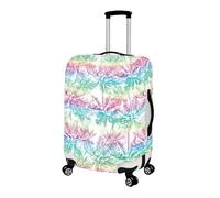 Large Suitcase Cover Pink Green Tropical Luggage Cover Washable Elastic Polyester Spandex Anti-Scratch Travel Quick Fix and Remove Suitcase Orotector Cover (XL)