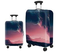 Large Suitcase Cover Pink Mountain Moon Luggage Cover Washable Elastic Polyester Spandex Anti-Scratch Travel Quick Fix and Remove Suitcase Orotector Cover (XL)