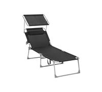 Large Sun Lounger, Black
