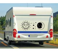 Large Sun Moon and Stars Vinyl Decal Sticker | 120cm X 52cm | 20+ Colours | Stickers for Campervans