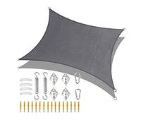 Large Sun Shade Sail 3x5m 4x6m Rectangle Heavy Duty Sunscreen Awning UV Block Waterproof Canopy Sun Shelters with Fixing Kit for Outdoor Garden Patio Summer Yard, Grey