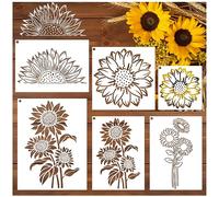 Large Sunflower Stencils Painting on Wood Wall 14.5 X 11 inch Paint for Kids Adult Art Crafts Projects Drawing Reusable Burning Pattern for Canvas Decorating (Sunflower)