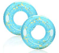 Large Swim Ring with Handles for Adults,47 Inch Classic Striped Pool Inner Tubes,Inflatable Pool Floats,Pool Floaties Adult Size for Summer Pool Party Beach (Blue Pink Orange Stripe)(Navy blue)