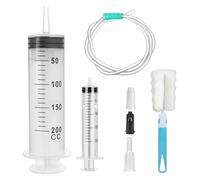 Large Syringe 200ml/250ml Reusable Liquid Syringe with Tube, Large Capacity Plastic Syringes for Laboratory, Industry, Measuring, Pets Feeding, Oil or Glue (200ml)