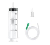Large Syringe 200ml,Oil Suction Syringe with 1m Soft Tubes, Large Capacity, PP Material,for Industry Lab Syringes Garden Pet Feeding Plant Watering