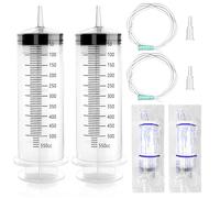 Large Syringe 500ml/550ml for Liquid: TAIHOBO 2PCS Plastic Oil Suction Syringe with Tube, Individual Package, Reusable Large Capacity Syringes for Pet Feeding, Industry Lab, Garden Plant Watering
