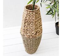 Large Tall Bamboo & Natural Woven Seagrass Decorative Vase 45 & 62 cms (Large)