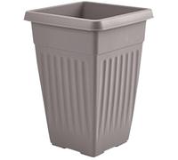 Large Tall Planter Square Plastic Garden Flower Plant Pot for Patio Garden or Indoor Plants Stone Taupe (1)