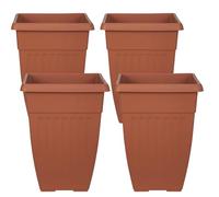 Large Tall Planter Square Plastic Garden Flower Plant Pot for Patio Garden or Indoor Plants Terracotta 42cm (4)