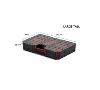 B2C Tager DIY Storage Organiser Compartment Parts Screws Carry Case Tool Box Workshop Garage Home (Large Tall)