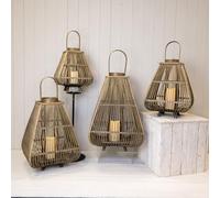 Large Tall Woven Bamboo Decorative LED Candle Lantern Indoor or Outdoor - 4 Sizes (Large)