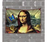 Large Tapestry Mystical Mona Lisa With Butterfly Tapestry Tapestry For Men Funny Patio Decor(100X150CM)