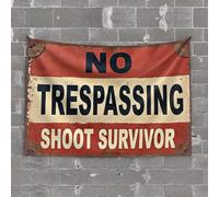 Large Tapestry No Trespassing: Shoot On Sight Tapestry Beer Decor Room Decorations for Bedroom Aesthetic(75X100CM)