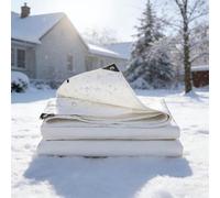 Large Tarpaulin Waterproof Heavy Duty 100 x 110 cm Weatherproof Windproof Uv-Resistant Camping Ground Sheet Easy to Wash for Multipurpose Indoor Outdoor Protection, White