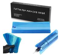Large Tattoo Machine Pen Covers - Yuelong 200pcs Blue Tattoo Pen Bags sleeves 2.56 X 7.11inch Tattoo Machine Sleeves Plastic Pen Type Bags for Tattoo Artist (Blue)