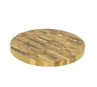 Large Teak Chopping Board | 35cm Round Wooden Teak End Grain Kitchen Cutting Board for Prep & Serving