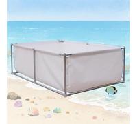 Large Temporary Fish Holding Tank with Drain Valve - Easily Assembled 1x1m Canvas Pet Pond for Turtle Farming and Aquaculture