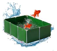 Large Temporary Fish Holding Tank with Drain Valve - Easily Assembled 1x1m Canvas Pet Pond for Turtle Farming and Aquaculture
