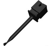 Large Test Hook Copper for logic Analyzer Probe Gold Plated Welding Tip for 3C Digital Circuit Testing Red Black Pair(Black)