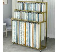 Large Textile Roll Storage Unit with Wheels, Fabric Display Rack Cart, Bold Steel Frame for Clothes and Scarves