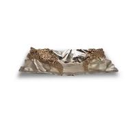 Large Textured Aluminium Decorative Tray Bowl Ornament And Home Accessory In Bronze Silver 54Cm Width