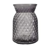 Large Textured Dark Grey Glass Flower Bud Vase (16cm) Jar Home Decoration Decor Ornament