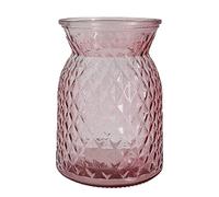 Large Textured Pink Glass Flower Bud Vase (16cm) Jar Home Decoration Decor Ornament