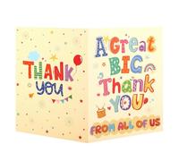 Large Thank You Card, 15.75x10.63in/40x27cm Fun Colorful Giant Appreciation Card with Envelope for Teacher Coach Employee Nurse Boss Jumbo Gratitude Present