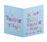Large Thank You Card, 15.75x10.63in/40x27cm Jumbo Giant Appreciation Greeting Card with Envelope A Very Big Thank You for Teacher Boss Retirement Coworker Farewell (Blue)